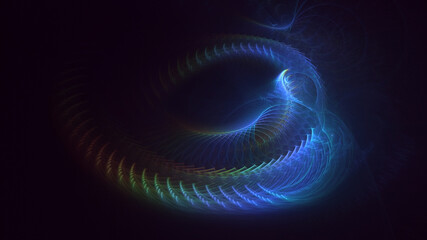 3D rendering abstract colorful fractal light background