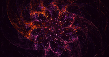 3D rendering abstract colorful fractal light background