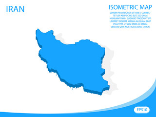 Obraz premium Modern vector isometric of Iran blue map. elements white background for concept map easy to edit and customize. eps 10