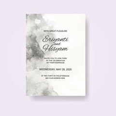 Watercolor wedding invitation card. Beautiful wedding card watercolor with splash.