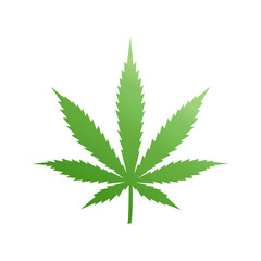 Marijuana leaf sign green gradient. Isolated on a white background. Vector illustration eps 10.