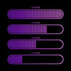 Set of elements is loaded with a purple gradient on a black background.