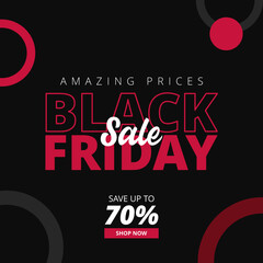 Black Friday Sale with discount. Vector illustration