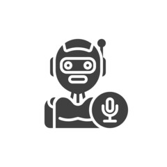 Robot voice control vector icon