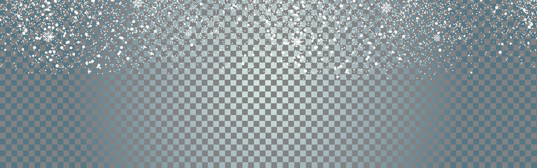 Seamless falling snow or snowflakes. Isolated on transparent background - stock vector