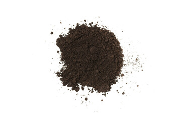 Black land for plant isolated on white background.