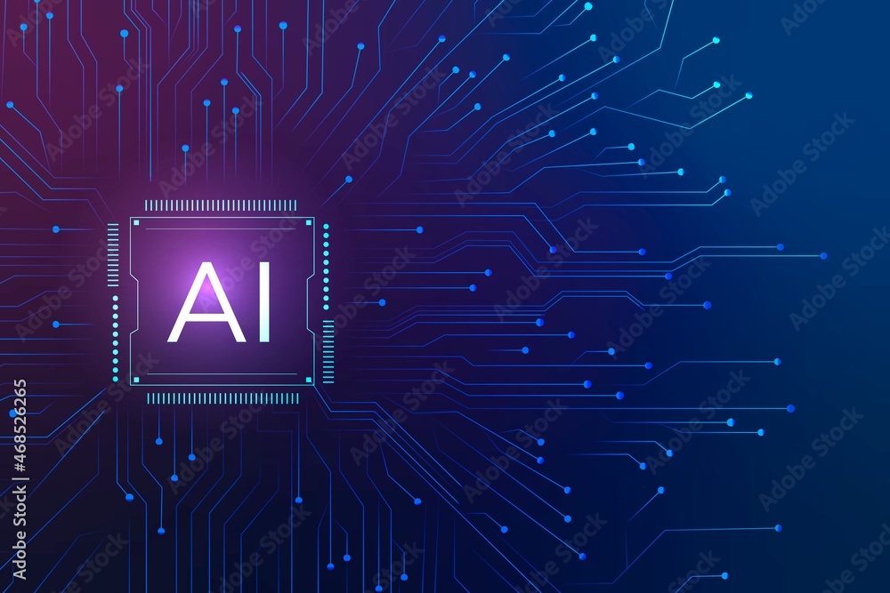 Aufkleber ai technology microchip background vector digital transformation concept