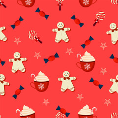 Endless Christmas Theme Pattern Background.