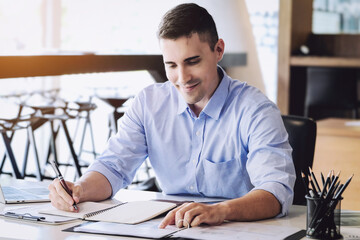 financial budget audit Auditors are reviewing financial statements to present to company owners...