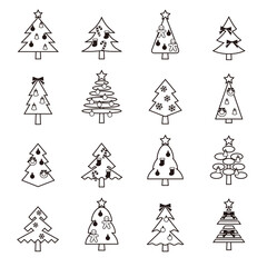 Christmas tree icon set