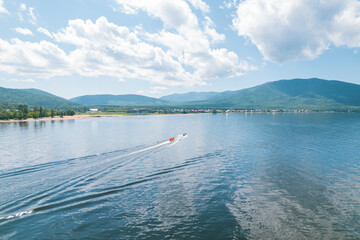 Summertime imagery of Lake Baikal is a rift lake located in southern Siberia, Russia Baikal lake...