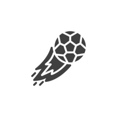 Obraz premium Soccer ball with fire vector icon