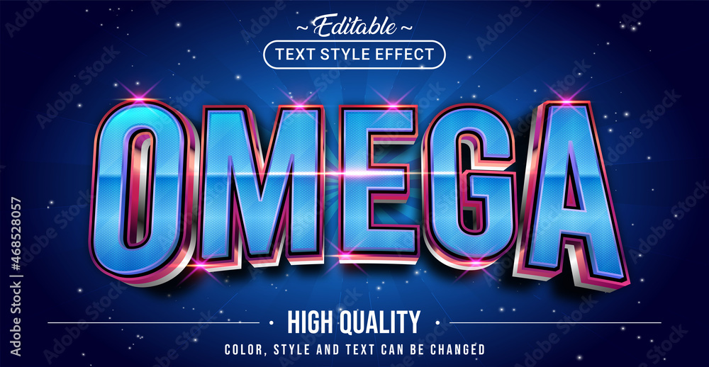 Poster Editable text style effect - Omega text style theme.