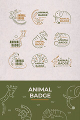 Animal badge design elements vector set