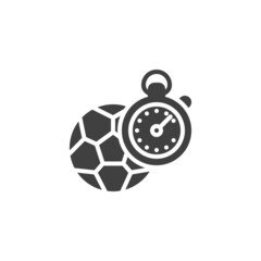Obraz premium Soccer ball and stopwatch vector icon
