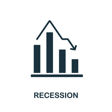 Recession icon. Monochrome sign from economic crisis collection. Creative Recession icon illustration for web design, infographics and more