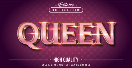 Editable text style effect - Queen text style theme.