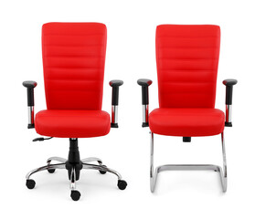 Office chair and office waiting chair isolated on white background