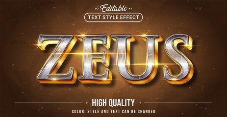 Editable text style effect - Zeus text style theme.