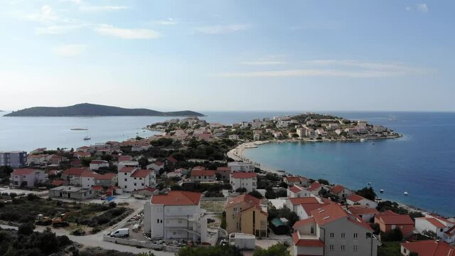 Aerial lift Sevid peninsula and island.