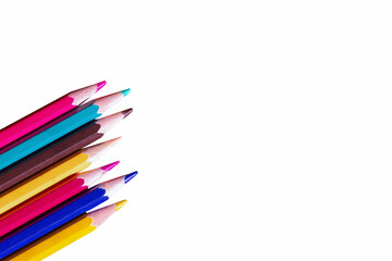 Color pencils isolated on white background