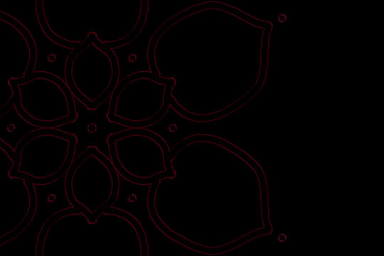 Red flower outline Mandala background.Red Mandala.