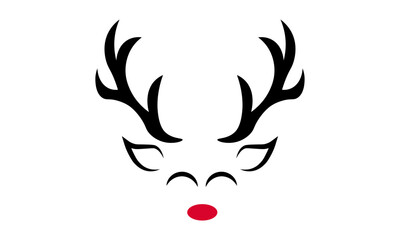 Adorable Reindeer Cuttable Design for print or use as poster, card, flyer, sticker or T Shirt