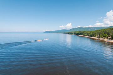 Summertime imagery of Lake Baikal is a rift lake located in southern Siberia, Russia Baikal lake...