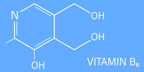 Vitamin B6 (pyridoxine) molecule. Skeletal formula.	
