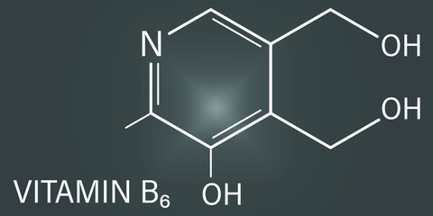 Vitamin B6 (pyridoxine) molecule. Skeletal formula.	
