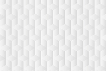 Geometric background vector in white cube patterns