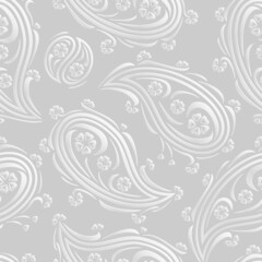 Paisley floral background. Seamless pattern for textiles, packaging, tiles, greeting card decoration. Vector illustration