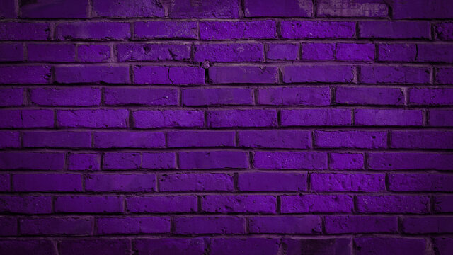 Purple damaged rustic brick wall brickwork stonework masonry ...