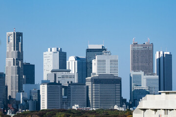 Fototapeta na wymiar 新宿副都心の高層ビル群　渋谷から撮影