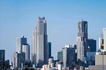 新宿副都心の高層ビル群　渋谷から撮影