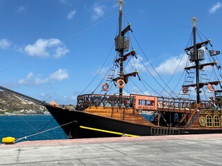 ship in the harbor, Greece, Kos island