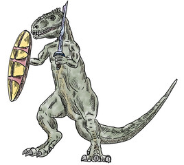 sport ancient war dinosaur illustration isolated on white backgroud