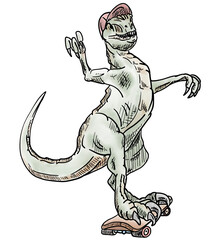 sport dinosaur illustration isolated on white backgroud