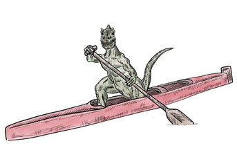 sport dinosaur illustration isolated on white backgroud
