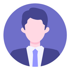 BusinessMan cartoon character. People face profiles avatars and icons. Close up image of smiling man.