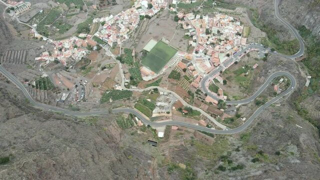 Top view on Agulo coastal village in Canary Islands, Spain.