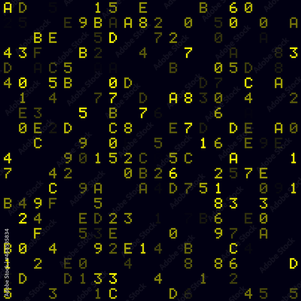 Poster abstract digital background. yellow sparse hexadecimal background. small sized seamless pattern. att
