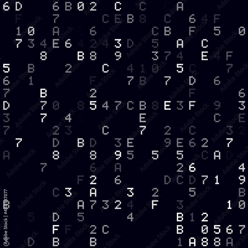 Poster digital cover. white sparse hexadecimal background. small sized seamless pattern. artistic vector il