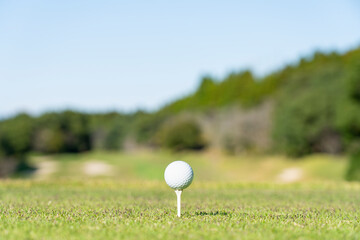 ティーアップしたゴルフボール