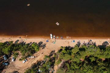 Directly above view of beach Lake Baikal is a rift lake located in southern Siberia, Russia Baikal...