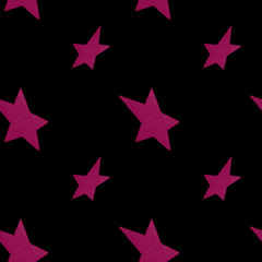 Seamless pattern with decorative stars on a black background
