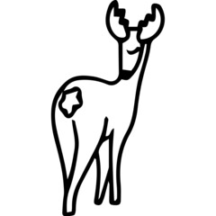 christmas doodle_cute deer hand drawing