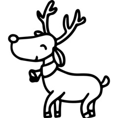 christmas doodle_deer cartoon hand drawing