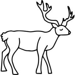 christmas doodle_deer hand drawing