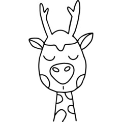 christmas doodle_giraffe hand drawing